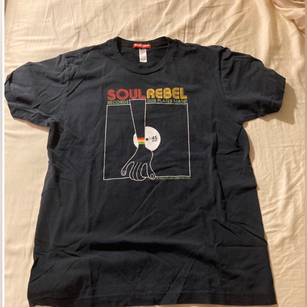 RARE Vintage Soul Rebel Records Dub Plates Reggae T-Shirt